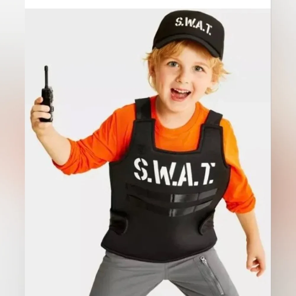Hyde & Eek! S.W.A.T. Officer Costume Black OSFM NWT